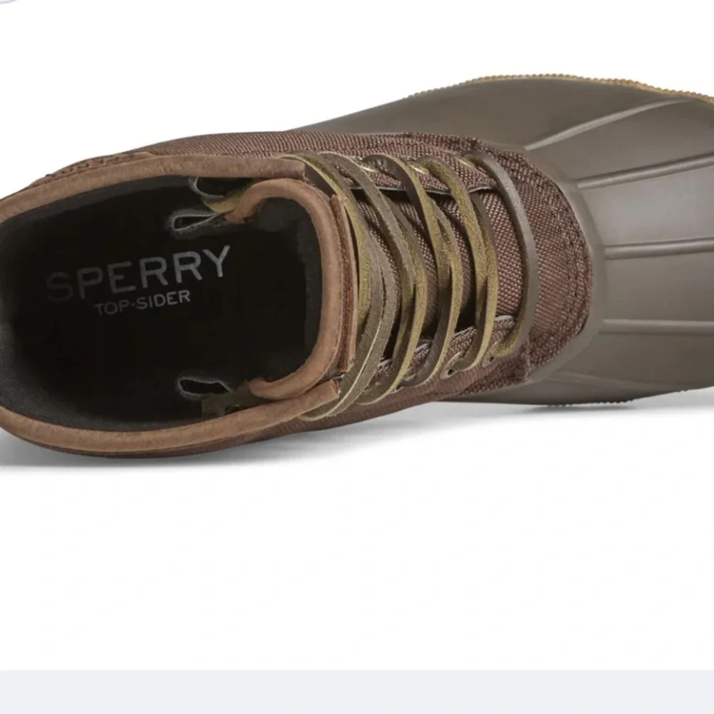 Sperry Men’s Saltwater Top Sider Duck Boots Brown NEW - Picture 8 of 12